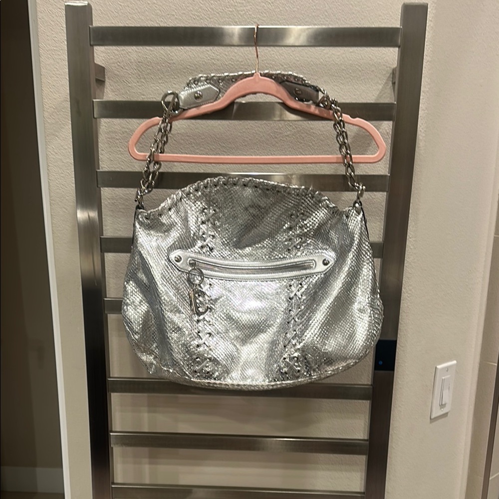 Roberto Cavalli Silver Shoulder Bag